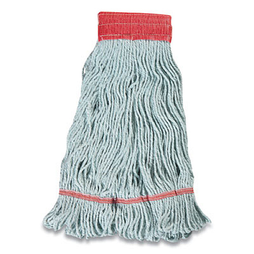 Coastwide Professional Looped-End Wet Mop Head, PET/Cotton Blend, Large, 5" Headband, Blue (24420791)