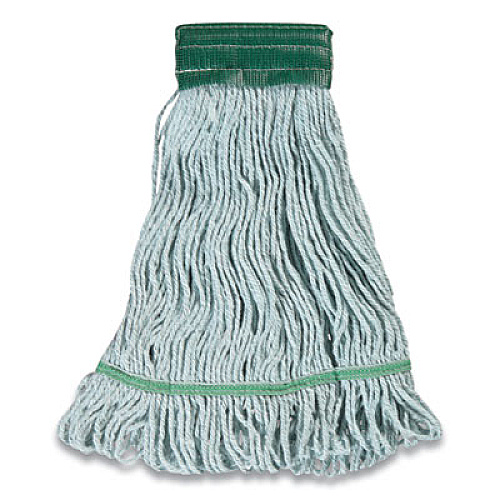 Coastwide Professional Looped-End Wet Mop Head, PET/Cotton Blend, Medium, 5" Headband, Blue (24420796)