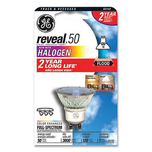 Reveal Quartzline MR-16 Halogen Floodlight, 50 W, Daylight (82143)