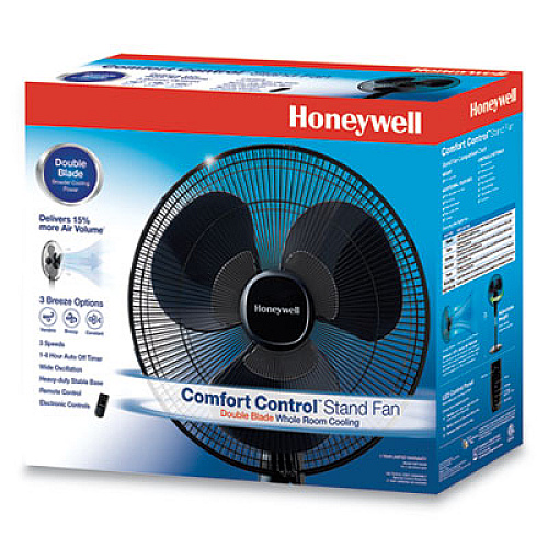 Honeywell COMFORT CONTROL STAND FAN, 16", 3 SPEEDS, BLACK (24359321)