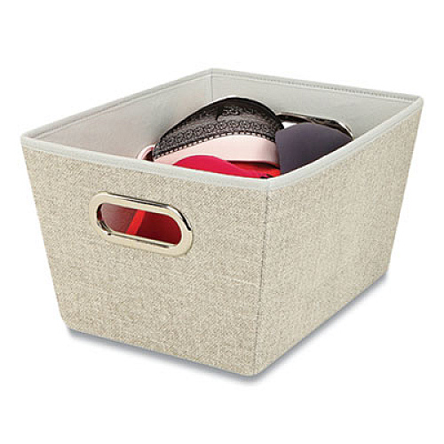 Macbeth Collection Storage Tote, Medium, 7.5" x 10.8" x 13", Tan (25434FEJ)