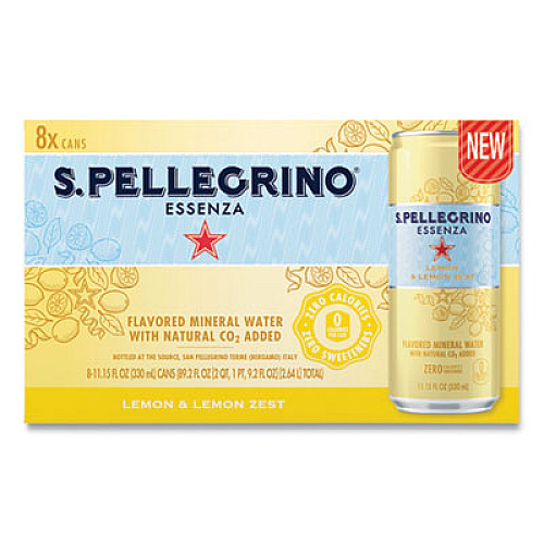S. Pellegrino ESSENZA FLAVORED MINERAL WATER, LEMON AND LEMON ZEST, 11.15 OZ CAN, 8/PACK (24396914)