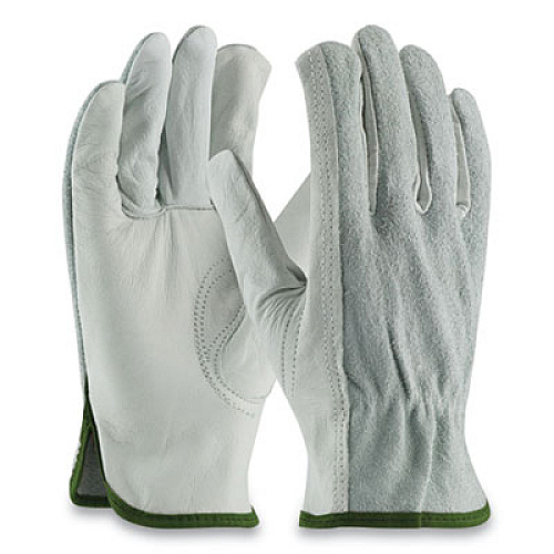 PIP TOP-GRAIN COWHIDE LEATHER WORK GLOVES, REGULAR GRADE, MEDIUM, GRAY (179956)