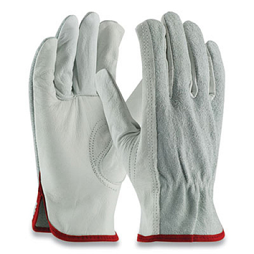 PIP TOP-GRAIN COWHIDE LEATHER WORK GLOVES, REGULAR GRADE, SMALL, GRAY (179957)