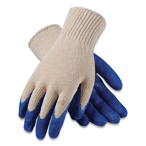 PIP SEAMLESS KNIT COTTON/POLYESTER GLOVES, REGULAR GRADE, SMALL, WHITE/BLUE, 12 PAIRS (179960)