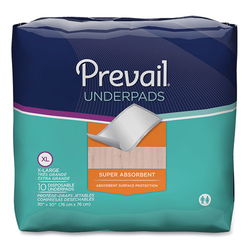 Prevail UNDERPADS, 30 X 30, WHITE, 100/CARTON (2699302)