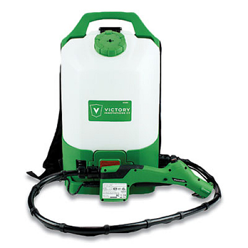 Victory Innovations Co Professional Cordless Electrostatic Backpack Sprayer, 2.25 gal, 48" Hose, Green/Translucent White/Black (VP300ESK)
