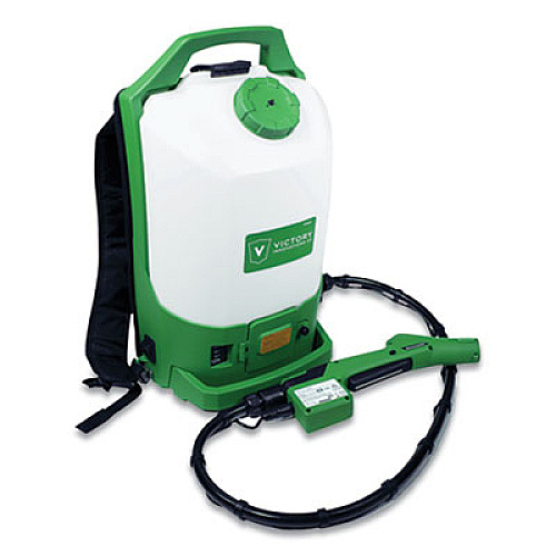 Victory Innovations Co Professional Cordless Electrostatic Backpack Sprayer, 2.25 gal, 48" Hose, Green/Translucent White/Black (VP300ESK)
