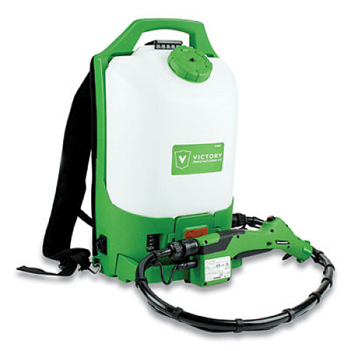 Victory Innovations Co Professional Cordless Electrostatic Backpack Sprayer, 2.25 gal, 48" Hose, Green/Translucent White/Black (VP300ESK)