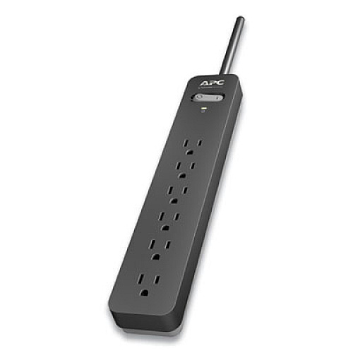 APC ESSENTIAL SURGEARREST SURGE PROTECTOR, 6 AC OUTLETS, 15 FT CORD, 1080 J, BLACK (24388700)
