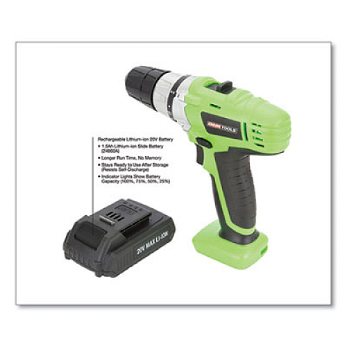 OEMTOOLS 20V Max.Li-ion 3/8 Inch Drive Cordless Drill (24660)