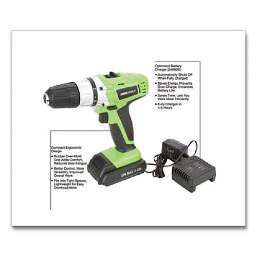 OEMTOOLS 20V Max.Li-ion 3/8 Inch Drive Cordless Drill (24660)