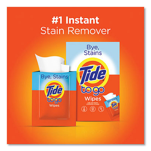 Tide To Go Instant Stain Remover Wipes, 6 x 5, Scented, 10/Box (38150BX)