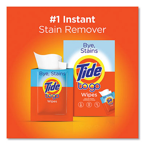 Tide TO GO INSTANT STAIN REMOVER WIPES, 6 X 5, SCENTED, 10/BOX, 12 BOXES/CARTON (49089)