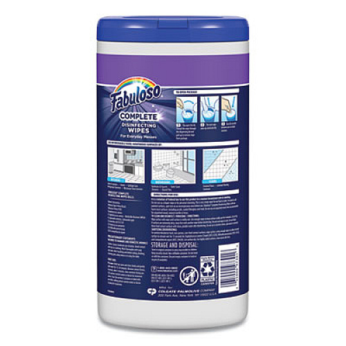 Fabuloso Multi Purpose Wipes, Lavender, 7 x 7, 90/Canister, 4 Canisters/Carton (97301)