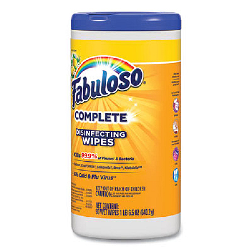 Fabuloso Multi Purpose Wipes, Lemon, 7 x 7, 90/Canister, 4 Canisters/Carton (97298)