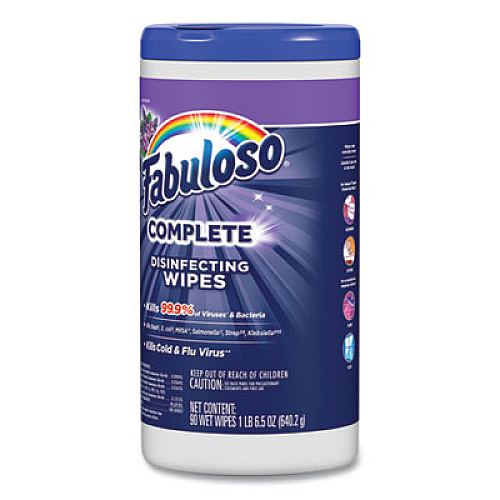 Fabuloso Multi Purpose Wipes, Lavender, 7 x 7, 90/Canister, 4 Canisters/Carton (97301)