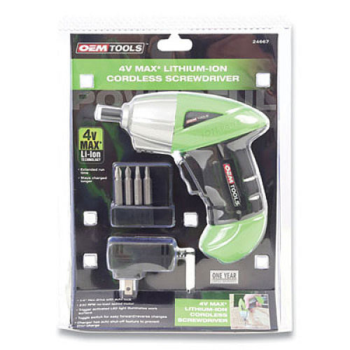 OEMTOOLS 4V Max. Li-ion Cordless Screwdriver, 230 rpm (24667)