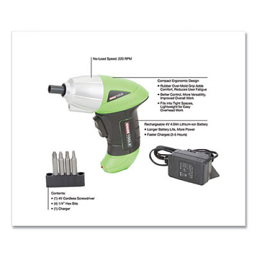 OEMTOOLS 4V Max. Li-ion Cordless Screwdriver, 230 rpm (24667)