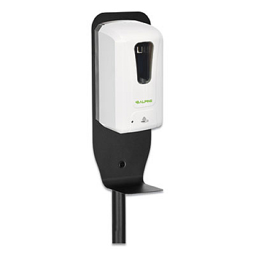 Alpine Automatic Hands-Free Foam Hand Sanitizer/Soap Dispenser with Floor Stand, 1,200 mL, 6 x 4.4 x 45, White/Black Stand (430FS)