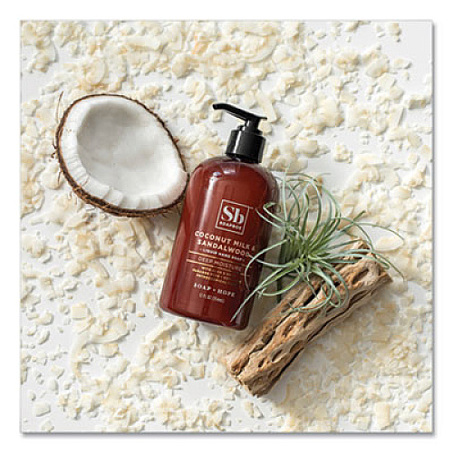 Soapbox Hand Soap, Coconut Milk and Sandalwood, 12 oz Pump Bottle, 3/Box (00676BX)