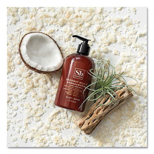 Soapbox Hand Soap, Coconut Milk and Sandalwood, 12 oz Pump Bottle, 12/Carton (00676CT)