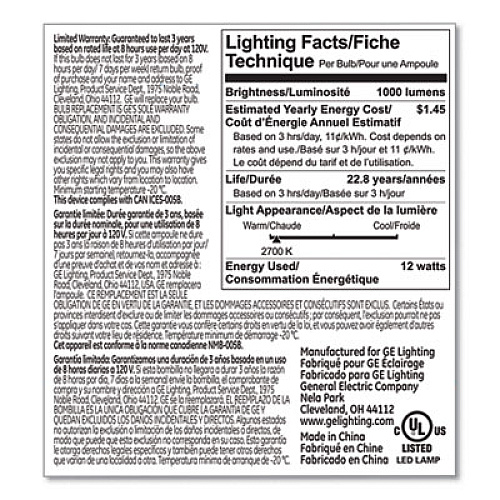 GE LED PAR30 Dimmable Warm White Flood Light Bulb, 2700K, 12 W (42133)