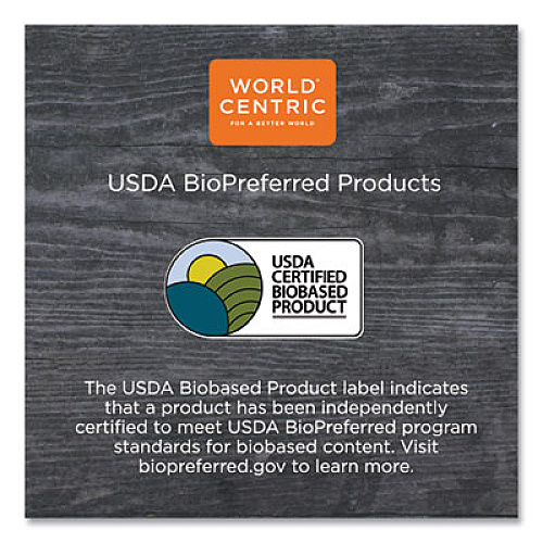 World Centric Fiber Hinged Containers, 8 x 8 x 3, Natural, 300/Carton (TOSCU853)
