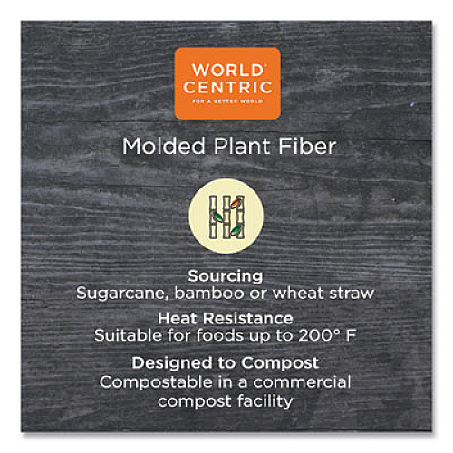 World Centric Fiber Bowls, 24 oz, 7.4" Diameter x 2.3"h, Natural, 500/Carton (BOSCU24)