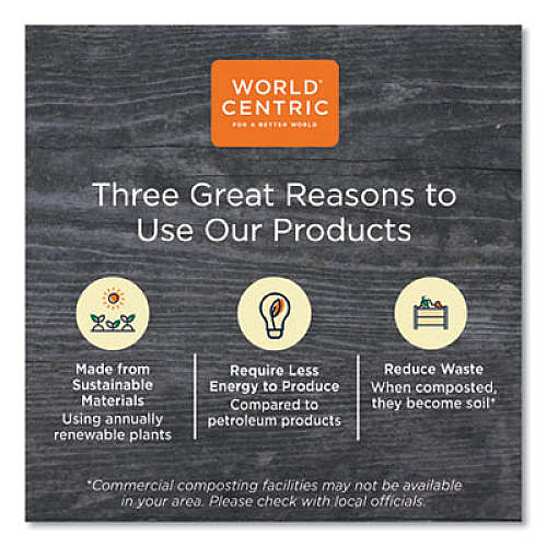 World Centric Fiber Hinged Containers, 9 x 9 x 3, Natural, 300/Carton (TOSCU9)