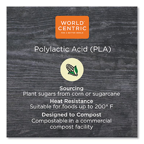 World Centric PLA Lids for Bowls, 4.6" Diameter x 0.5"h, White, 1,000/Carton (BOLCS12)