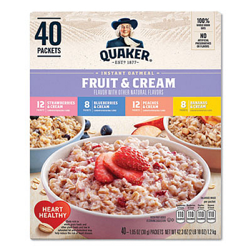 Quaker Instant Oatmeal, Assorted Varieties, 1.05 oz Packet, 40/Box (22001144)