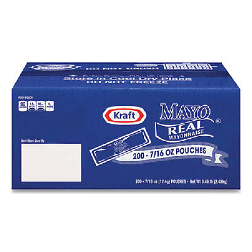 Kraft Mayo Real Mayonnaise, 0.44 oz Packet, 200/Box (22001118)
