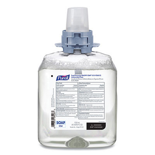 PURELL Food Processing HEALTHY SOAP 0.5% PCMX Antimicrobial E2 Foam Handwash, For CS4 Dispensers, Fragrance-Free, 1,250 mL, 4/Carton (513204)