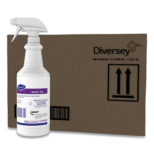 Diversey Oxivir TB One-Step Disinfectant Cleaner, 32 oz Bottle, 12/Carton (4277285)