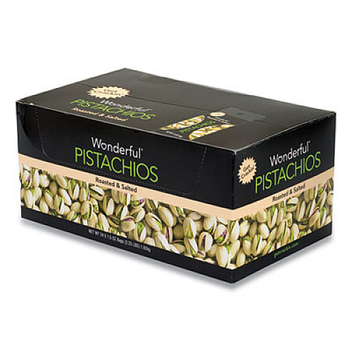 Wonderful Roasted and Salted Pistachios, 1.5 oz Bag, 24/Pack (22000784)
