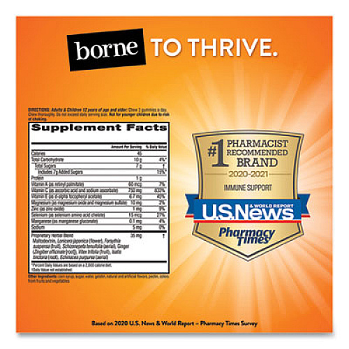 Airborne Immune Support Gummies, Assorted Fruit Flavors, 63/Bottle (96299EA)