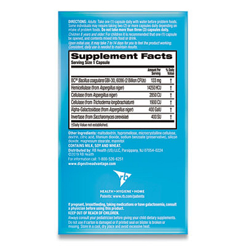 Digestive Advantage Fast Acting Enzyme plus Daily Probiotic Capsule, 40 Count (96949EA)