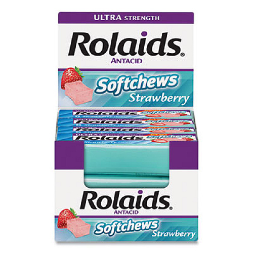 Rolaids Ultra Strength Antacid Softchews, Strawberry, 6/pack, 12 Packs/box (R10309)