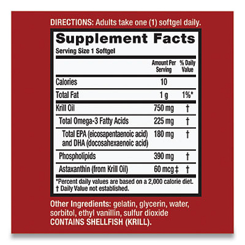 MegaRed Ultra Concentration Omega-3 Krill Oil Softgel, 40 Count (95186EA)