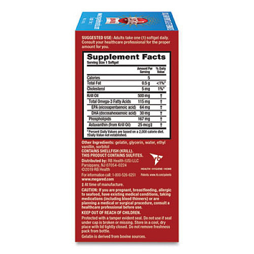 MegaRed Extra Strength Omega-3 Krill Oil Softgel, 80 Softgels (98093EA)