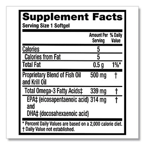 MegaRed Advanced 4-in-1 Omega-3 Softgel, 500 mg, 80 Count (98094EA)