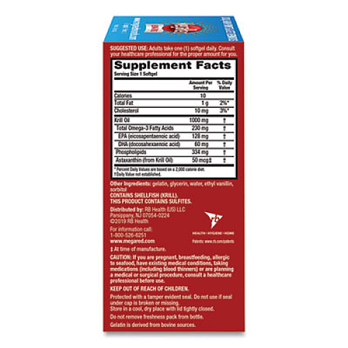MegaRed Ultra Strength Omega-3 Krill Oil Softgel, 60 Count (99549EA)