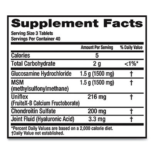 Move Free Advanced Plus MSM Joint Health Tablet, 120 Count (97008)