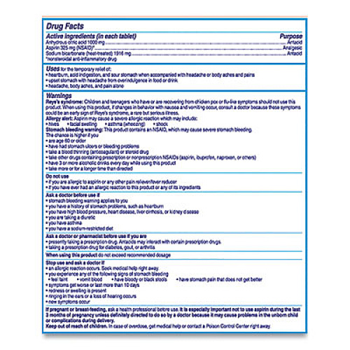 Alka-Seltzer Antacid and Pain Relief Medicine, Two-Pack, 50 Packs/Box (BXAS50)