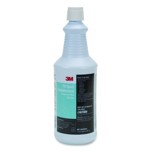 3M TB Quat Disinfectant Ready-to-Use Cleaner, 32 oz Bottle, 12 Bottles and 2 Spray Triggers/Carton (29612)