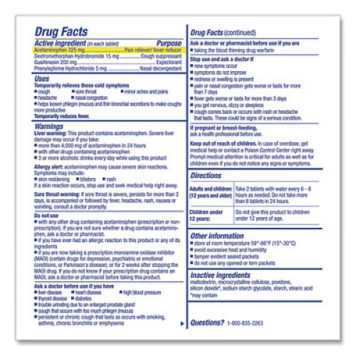 PhysiciansCare Cold And Cough Congestion Medication, Two-Pack, 50 Packs/box (90092)