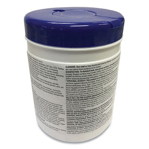 Chemcor Chemical One Step Disinfectant Cleaning Wipes, Orange Scent, 8 x 6, White, 130/Canister, 12 Canisters/Carton (92230)