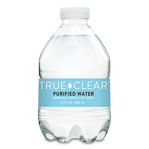 True Clear Purified Bottled Water, 8 oz Bottle, 24 Bottles/Carton, 182 Cartons/Pallet (8OZ24PLT182)