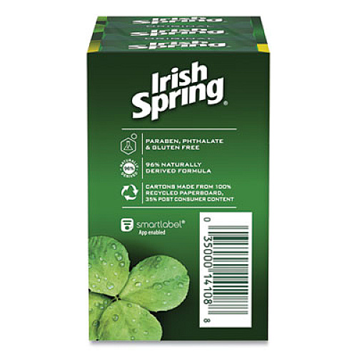 Irish Spring Bar Soap, Clean Fresh Scent, 3.75 oz, 3 Bars/Pack, 18 Packs/Carton (14177)